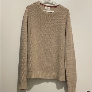 ID Menswear Men's Crewneck Textured Knit Sweater - Beige